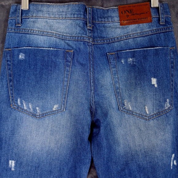 OneTeaspoon Awesome Baggies Jeans Womens 27 Blue Distressed Relaxed Tapered - Picture 14 of 16
